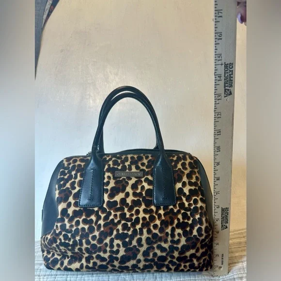 Charles Jourdan Leopard Print Haircalf Satchel Bag – Genuine Leather - Picture 16 of 16